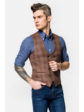 Lancerto Lancerto Kamizelka KA099222000002 Brązowy Slim Fit