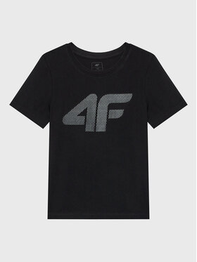 4F 4F T-Shirt HJZ22-JTSM002 Czarny Regular Fit