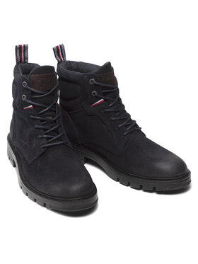 Tommy Hilfiger Zimske čizme Elevated Padded Suede Boot FM0FM03778 Tamnoplava