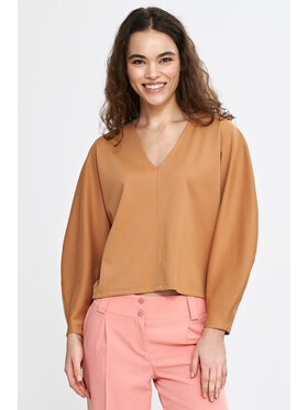 NIFE NIFE Bluzka B192 Brązowy Oversize