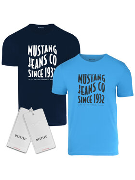Mustang Mustang T-Shirt KM016 Niebieski Comfortable Fit