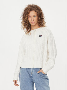 Tommy Jeans Tommy Jeans Kardigan DW0DW15938 Écru Regular Fit