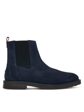 Tommy Hilfiger Tommy Hilfiger Škornji Cleated Hilifger Suede Boot FM0FM05961 Mornarsko modra