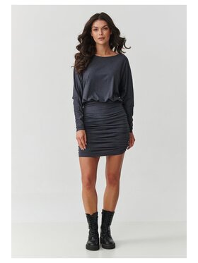 Makadamia Makadamia Sukienka codzienna M900 Szary Loose Fit