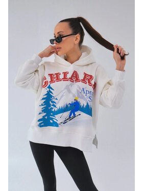 Chiara Wear Chiara Wear Bluza Bluza damska kaptur APRES SKI Biały Oversize