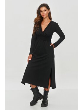 Makadamia Makadamia Sukienka codzienna M844 Czarny Comfortable Fit