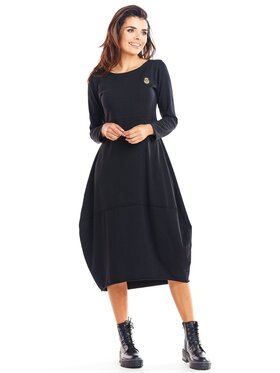 Infinite You Infinite You Úpletové šaty M221 Čierna Basic Fit