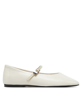 Calvin Klein Calvin Klein Balerinke Ballerina New Buckle - Lth HW0HW02483 Écru