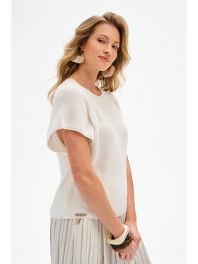 blue shadow blue shadow Top Rene Biały Regular Fit