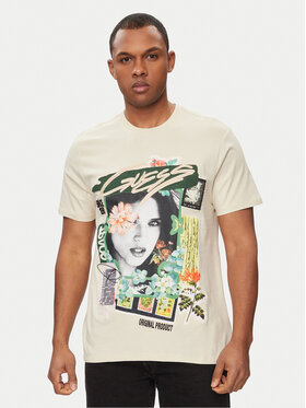 Guess Guess T-Shirt M4GI49 KBW41 Beżowy Slim Fit