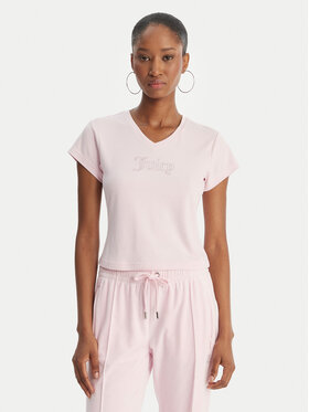 Juicy Couture Juicy Couture T-Shirt Capped JCWCT126318 Różowy Slim Fit