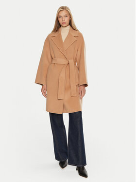 Marella Marella Gyapjú kabát Marna 2423016011 Barna Regular Fit