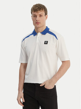 HUGO HUGO Тениска с яка и копчета Dunios_RB 50559650 Бял Regular Fit
