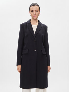 Tommy Hilfiger Tommy Hilfiger Płaszcz wełniany Classic Light Wool Blend Coat WW0WW41662 Granatowy Regular Fit