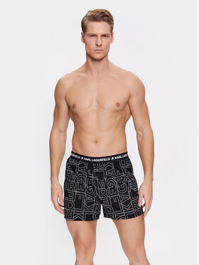 KARL LAGERFELD Set Od 3 Para Bokserica Aop Woven Boxer Short (X3) 235M2108 Crna