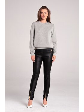 La Mania La Mania Spodnie skórzane ARGEN 2 Czarny Classic Fit
