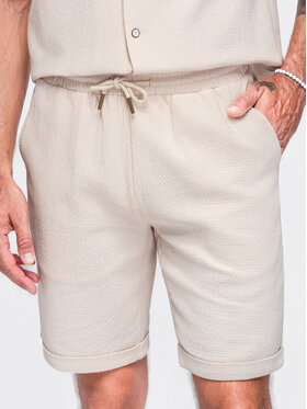 Ombre Ombre Szorty materiałowe OM-SRCS-0207 Biały Regular Fit
