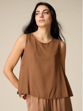 Oltre Oltre Bluzka 2517J000763N012 Brązowy Regular Fit