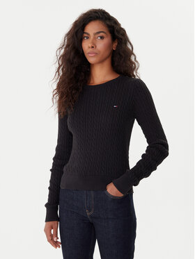 Tommy Jeans Tommy Jeans Svetr Cable Essential DW0DW22165 Černá Regular Fit