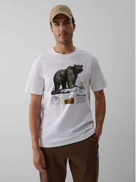 4F 4F T-Shirt OVERLAND Λευκό Regular Fit