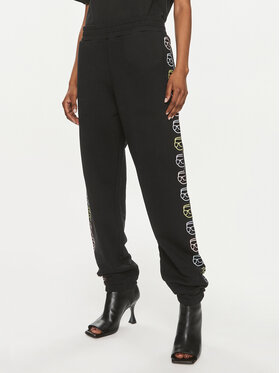 KARL LAGERFELD KARL LAGERFELD Teplákové kalhoty 241W1052 Černá Regular Fit