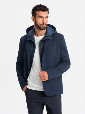 Ombre Ombre Garnitur OM-BLZB-0133 Granatowy Regular Fit