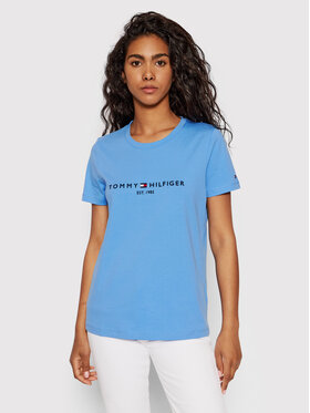 Tommy Hilfiger Tommy Hilfiger T-Shirt WW0WW28681 Modrá Regular Fit