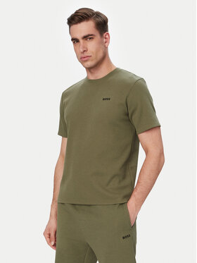 BOSS BOSS Tricou Waffle 50535891 Verde deschis Regular Fit