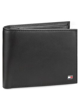 Tommy Hilfiger Tommy Hilfiger Liels vīriešu maks Eton Cc Flap And Coin Pocket AM0AM00652 Melns