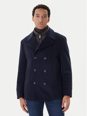 Bugatti Bugatti Gyapjú kabát 874228-81063 Sötétkék Regular Fit