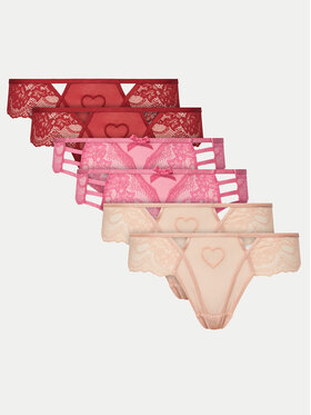 Hunkemöller Hunkemöller Komplet 6 par fig brazylijskich 207186 Czerwony