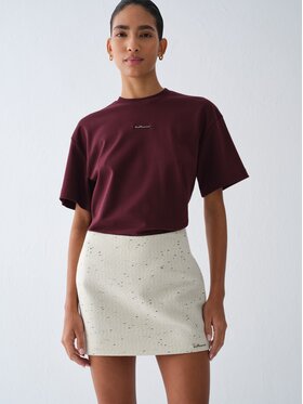 La Mania La Mania T-Shirt COLDI Bordowy Basic Fit