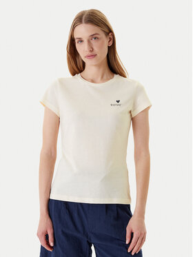 Mustang Mustang Тишърт Loa 1016509 Екрю Slim Fit