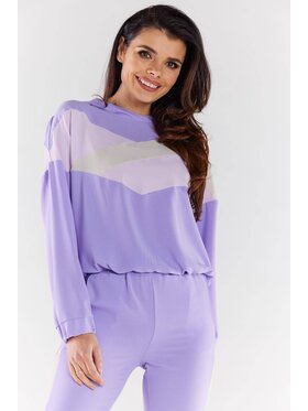 Awama Awama Bluza A497 Fioletowy Basic Fit