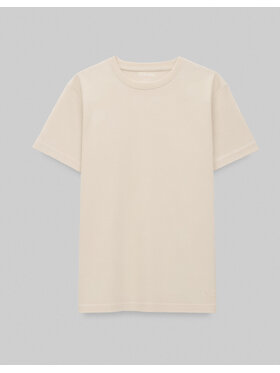 Borgio Borgio T-Shirt milan_ecru Biały Slim Fit