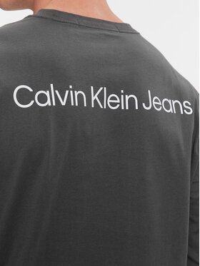 Calvin Klein Jeans Majica Z Dolgimi Rokavi Institutional J30J324654 Siva Regular Fit