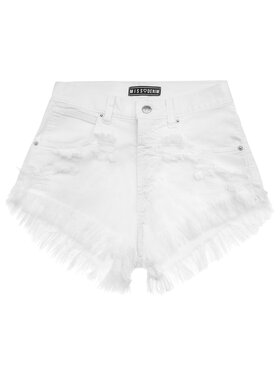 MissDenim MissDenim Džínové šortky High Waist Bílá Regular Fit