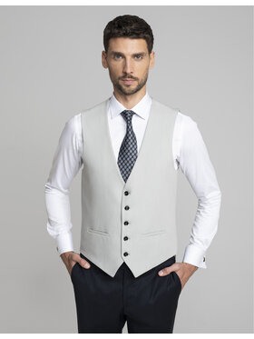 Borgio Borgio Kamizelka garniturowa pimonte Szary Slim Fit
