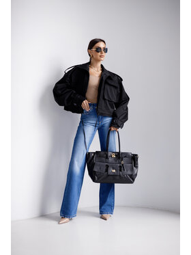 LilaLou LilaLou Kurtka bomber Lilka Czarny Regular Fit