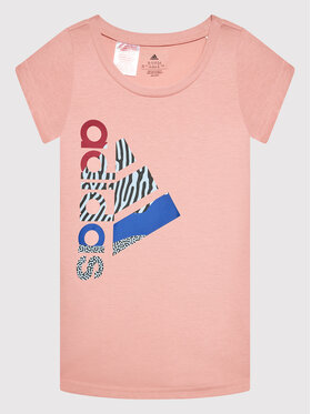 adidas adidas T-Shirt Girl Power Graphic HA4029 Różowy Slim Fit