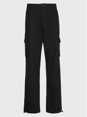 Karl Kani Karl Kani Pantalon en tissu Rubber Signature 6002507 Noir Relaxed Fit