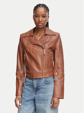 Elisabetta Franchi Elisabetta Franchi Usnjena jakna GD-01Z-66E2-V1490 Rjava Regular Fit