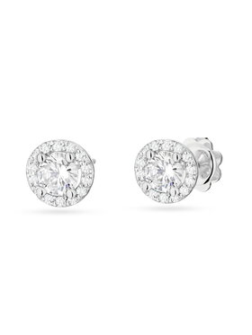 Fugart Fugart Kolczyki Kolczyki z białego złota z diamentami laboratoryjnymi FKO509-B585-LD1.24 Biały