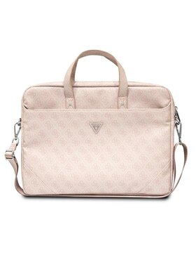 Guess Guess Torba na laptopa Saffiano 4G Triangle Logo Różowy