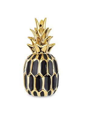 MIAhome MIAhome Figurka Ananas ceramiczny 31x14 cm PINE czarno-złoty Czarny