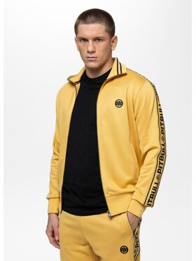 PITBULL PITBULL Bluza Oldschool Tape Logo Żółty Regular Fit