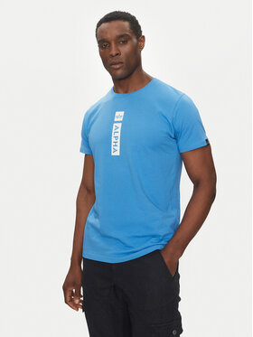 Alpha Industries Alpha Industries T-Shirt Puff Print 146509 Blau Regular Fit