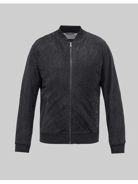 Borgio Borgio Kurtka skórzana incudine Szary Slim Fit