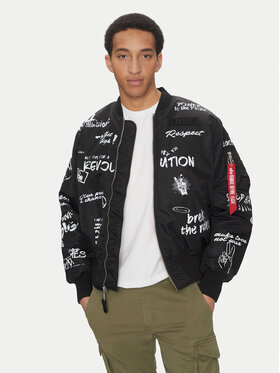 Alpha Industries Alpha Industries Μπόμπερ μπουφάν MA-1 Peace 156136 Μαύρο Regular Fit