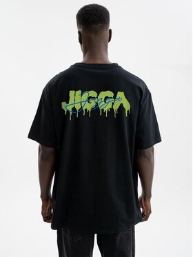 Jigga Wear Jigga Wear T-Shirt Koszulka Z Krótkim Rękawem Oversize Męska Czarna / Zielona Jigga Wear Back Melt 2XL Czarny Oversize